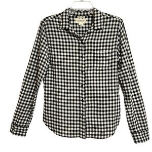 Denim & Supply Ralph Lauren Womens Tomboy Check Shirt M Black White Cabincore